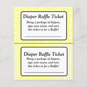 Bilhete de Raffle Chá de fraldas Polka Amarelo e B