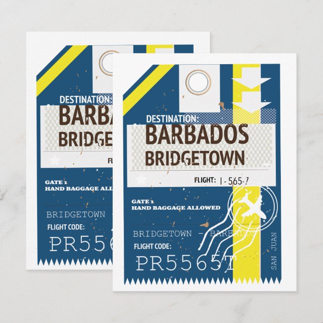 Bilhete de viagem Bridgetown Barbados (Frente/Verso)