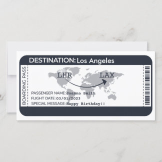 Bilhete de Voo de Destino de Embarque Surpresa