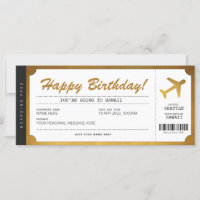 Bilhete Dourado de Avião de Embarque Surpresa
