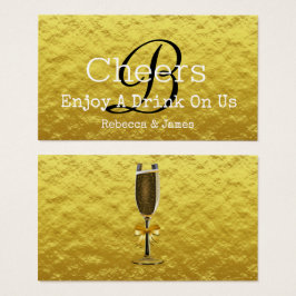 Bilhete Simples de Bebida Livre De Casamento Monog