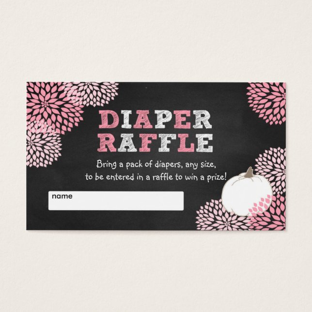 Bilhetes cor-de-rosa de chá de fraldas Pumpkin bra (Frente)