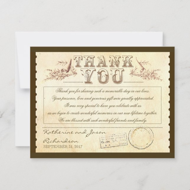 bilhetes de agradecimento antigos - cartões (Frente)