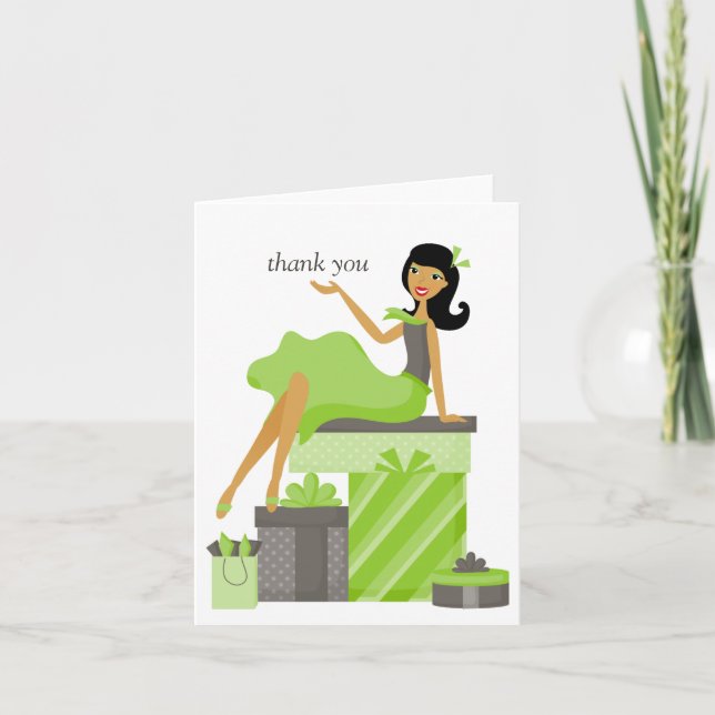 Bilhetes de Agradecimento da Garota Bonita de Cabe (Frente)