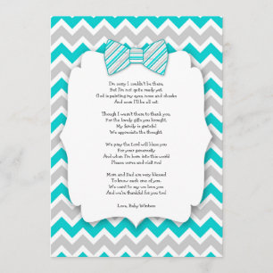 Bilhetes de agradecimento de chá de bebê com poema