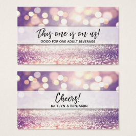 Bilhetes de Bebida com Bokeh Brilhante e Caligrafi