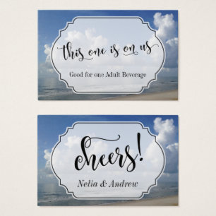 Bilhetes De Bebida De Casamento À Praia