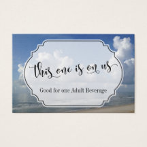 Bilhetes De Bebida De Casamento À Praia