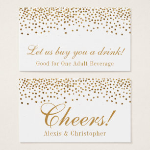 Bilhetes De Bebida De Casamento Com Folha De Glam
