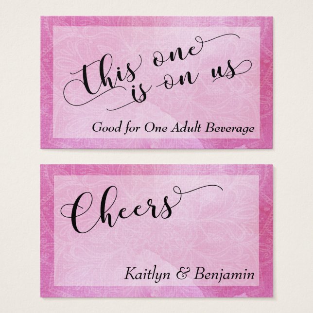 Bilhetes de Bebida de Casamento Mandala com Aquare (Frente & Verso)