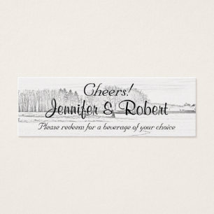 Bilhetes De Bebida Rustic Winter Wonderland