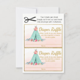 Bilhetes de Fralda Boho TeePee Raffle
