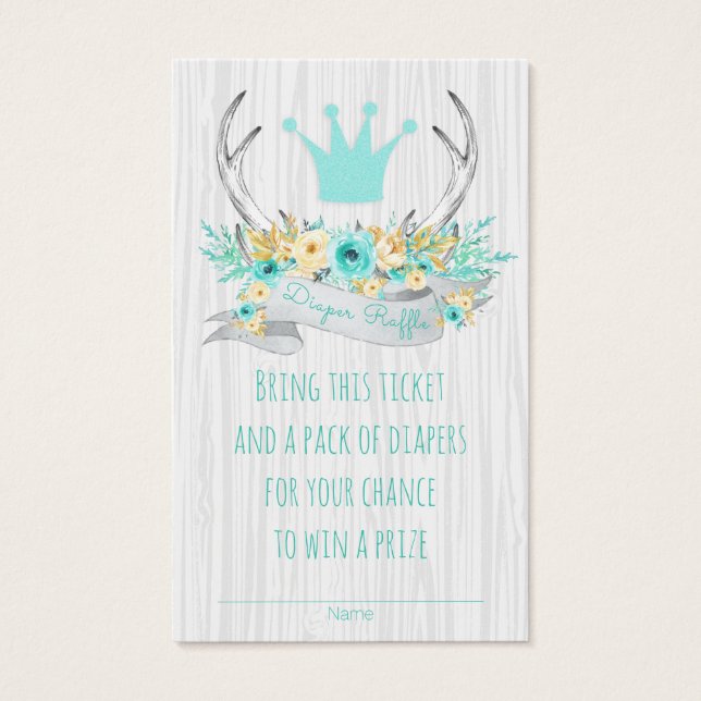 Bilhetes de Fralda Tribal Boho Princess Antler (Frente)