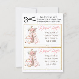 Bilhetes de rifa de fraldas TeePee Fox Boho Tribal