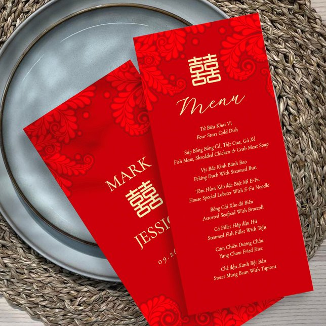 Bilingual Vietnamese English Wedding Menu (Criador carregado)