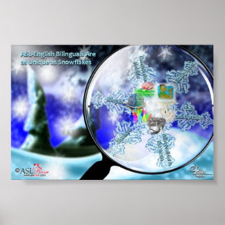 Bilíngues da ASL - Inglês - Poster dos flocos de n