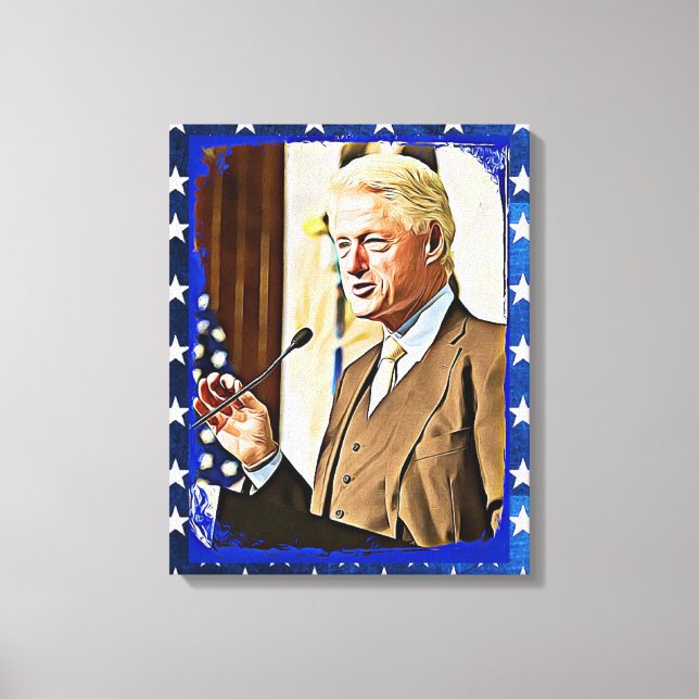 Bill Clinton 42º Presidente Keepsasaem Canvas Arte (Frente)