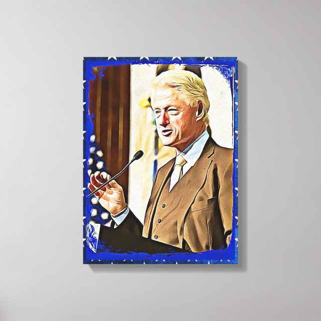 Bill Clinton 42º Presidente Keepsasaem Canvas Arte (Frente)