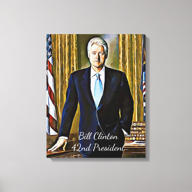 Bill Clinton 42º Presidente Keepsasaem Canvas Arte (Frente)