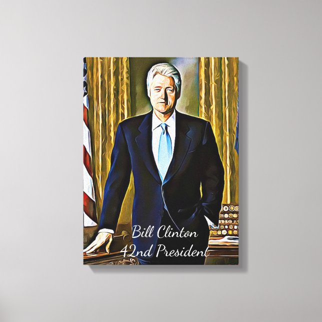 Bill Clinton 42º Presidente Keepsasaem Canvas Arte (Frente)