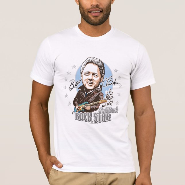 Bill Clinton Rockstar político! Camisa (Frente)