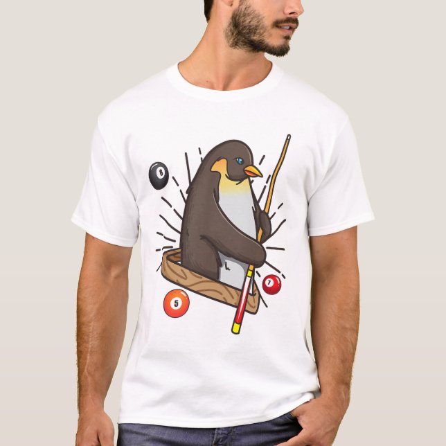 Billiard Penguin Hustler Piscina Camisa Snooke Das (Frente)