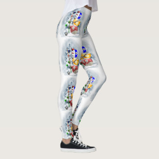 Billiards Ball Snowman Leggings de Natal