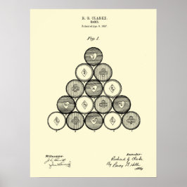 Billiards Balls Patent Wall art Impressão nº 1