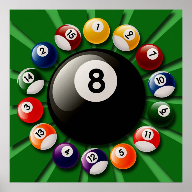 BILLIARDS BALLS POSTER (Frente)