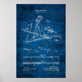 Billiards Poster Patent Art n.º 7 Piscina Room Dec