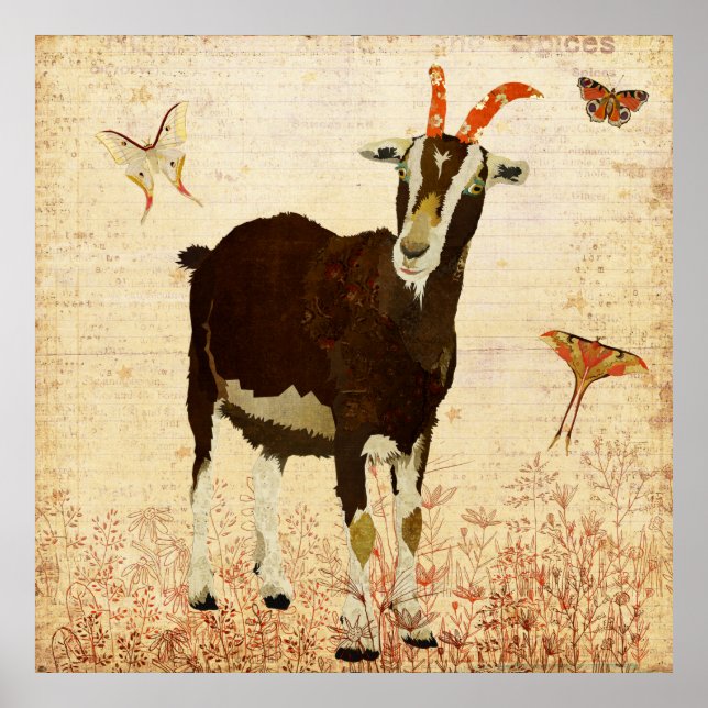 Billy Goat & Butterflies Poster (Frente)
