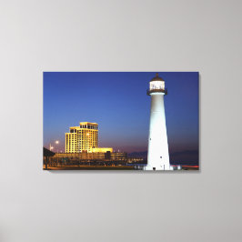 Biloxi Lighthouse No Som Na Arte Da Canvas Noturna