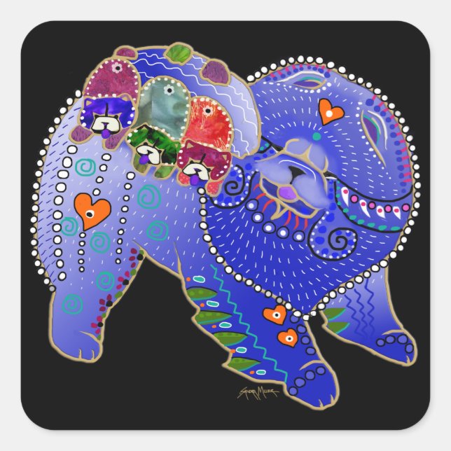 BINDI CHOW FAMILY - adesivos quadrados (Frente)