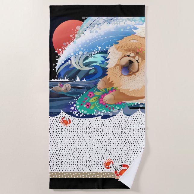 BINDI CHOWABUNGA - Toalha de praia de lg Chow (Frente)