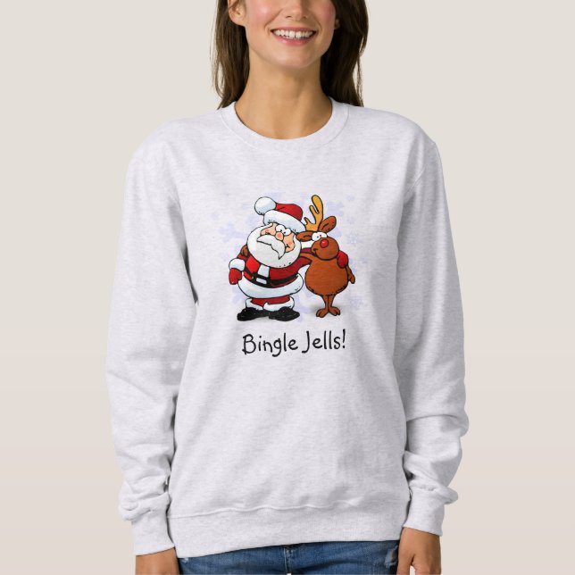 Bingle Jells Santa & Rudolph Suéter de Natal (Frente)