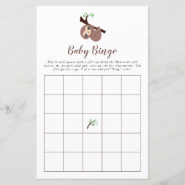 Bingo Brown Kawaii, jogo de Chá de fraldas de Lã