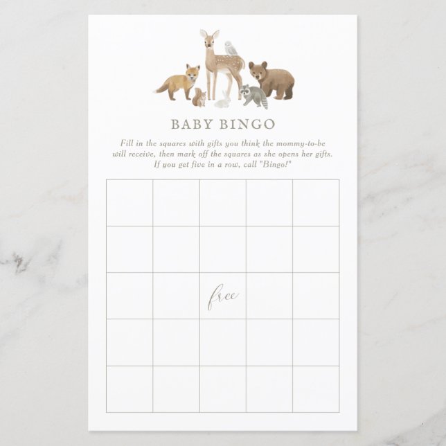 Bingo Chá de fraldas (Frente)