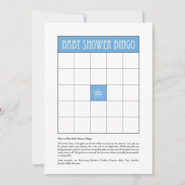 Bingo chá de fraldas - Azul (Frente)