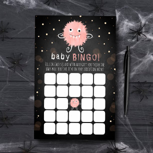 Bingo Chá de fraldas de Halloween do Pequeno Mons