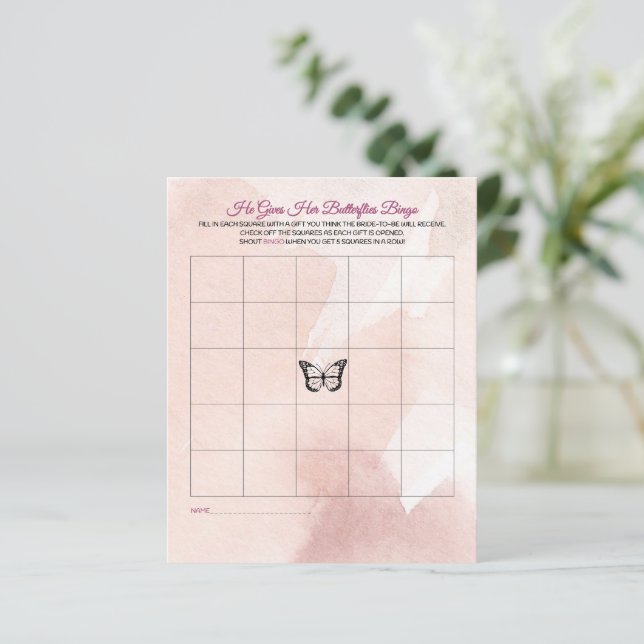 Bingo Chá de panela borboleta (Em pé/Frente)