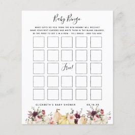 Bingo de Bebê | Jogo de Chá de Bebê Floral