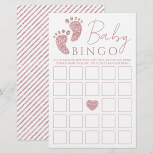 Bingo De Bebê Rosa - Tema Dos Pés Do Chá de fralda