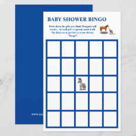 Bingo de Chá de Bebê com Animais Sortidos