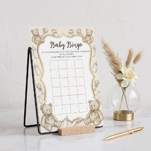 Bingo de Chá de Bebê do Ursinho Teddy Vintage, Beb