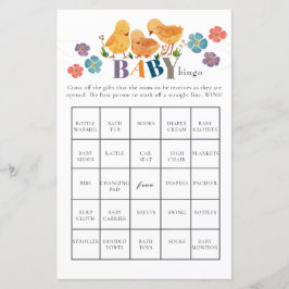 Bingo de Chá de fraldas de frango, branco, com aqu