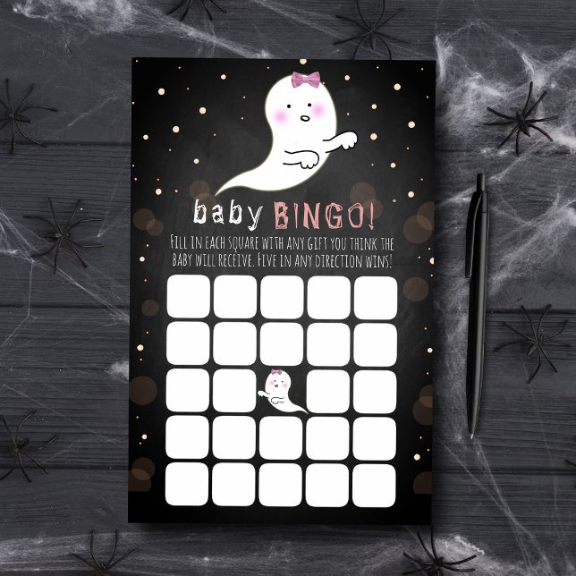 Bingo de Chá de fraldas de Halloween com Espírito  (Criador carregado)