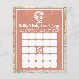 Bingo de Chá de fraldas de Mapa de Viagem de Avent