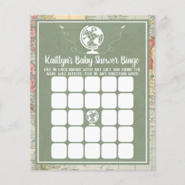 Bingo de Chá de fraldas de Mapa de Viagem de Avent