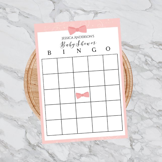 Bingo De Chá de fraldas Rosa Bastante Bonito (Criador carregado)