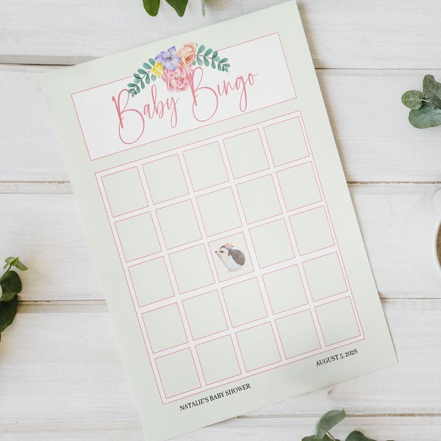 Bingo de Chá de fraldas Rosa-Rosa-Suíte (Criador carregado)